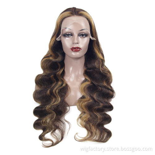 Factory Wholesale 150% 180% density t part lace wig, human hair wigs lace front 4/27, glueless human hair 4/27 wigs
